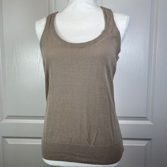 T By Alexander Wang Knit Tank Top Camel Brown Size Small Round Neck Airy Light - Picture 1 of 5